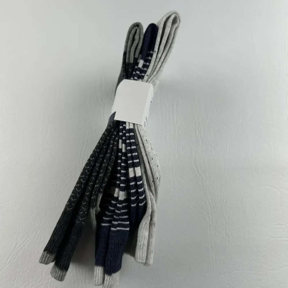 Original Penguin Men’s 3 Pack Crew Dress Socks Gray Blue Striped Size 8-13 NWT